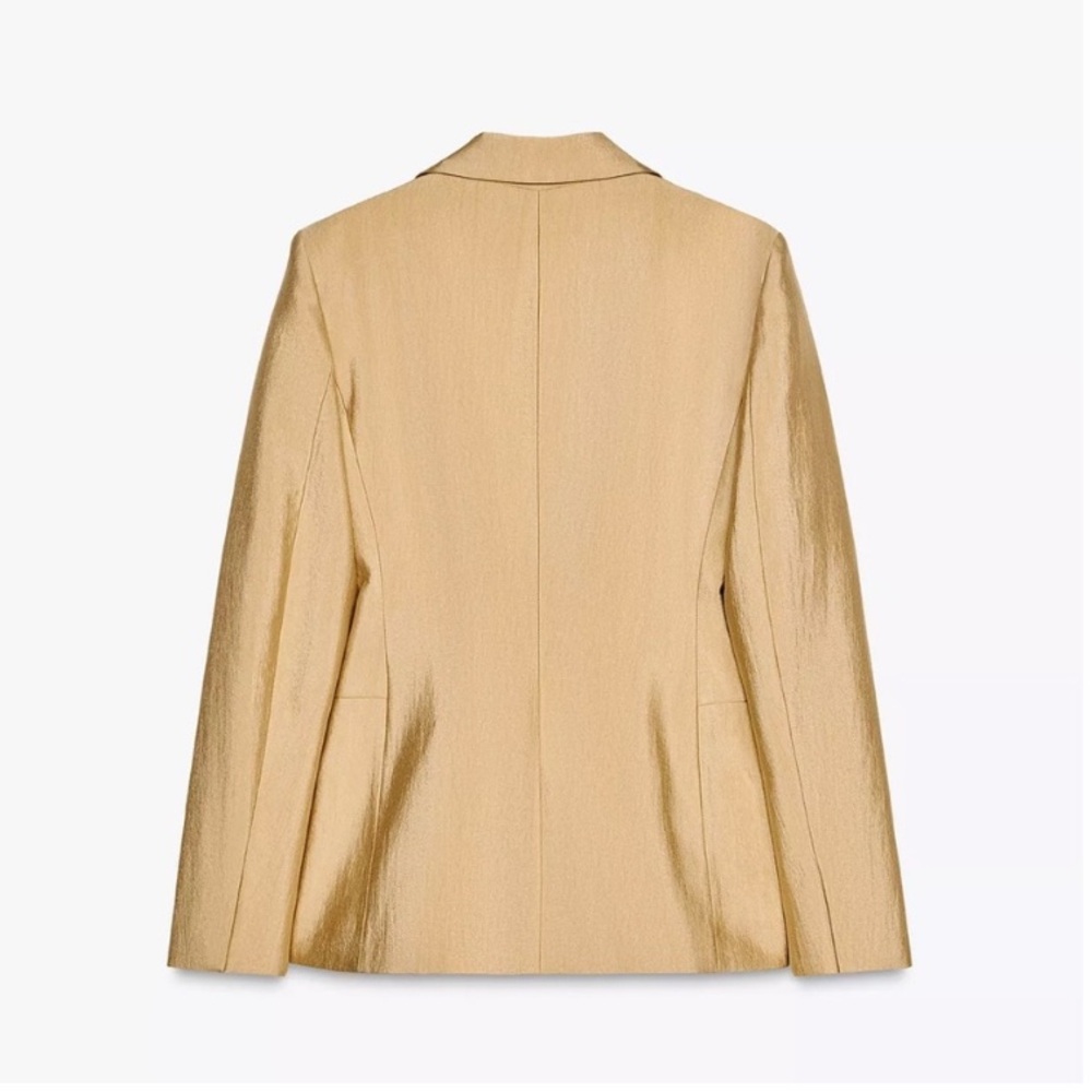 Blogger’s Favorite Zara Gold Women's Blazer with nipped waist - Picture 2 of 6
